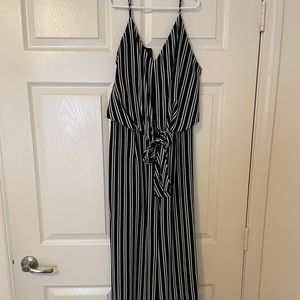 Striped wide leg jumpsuit